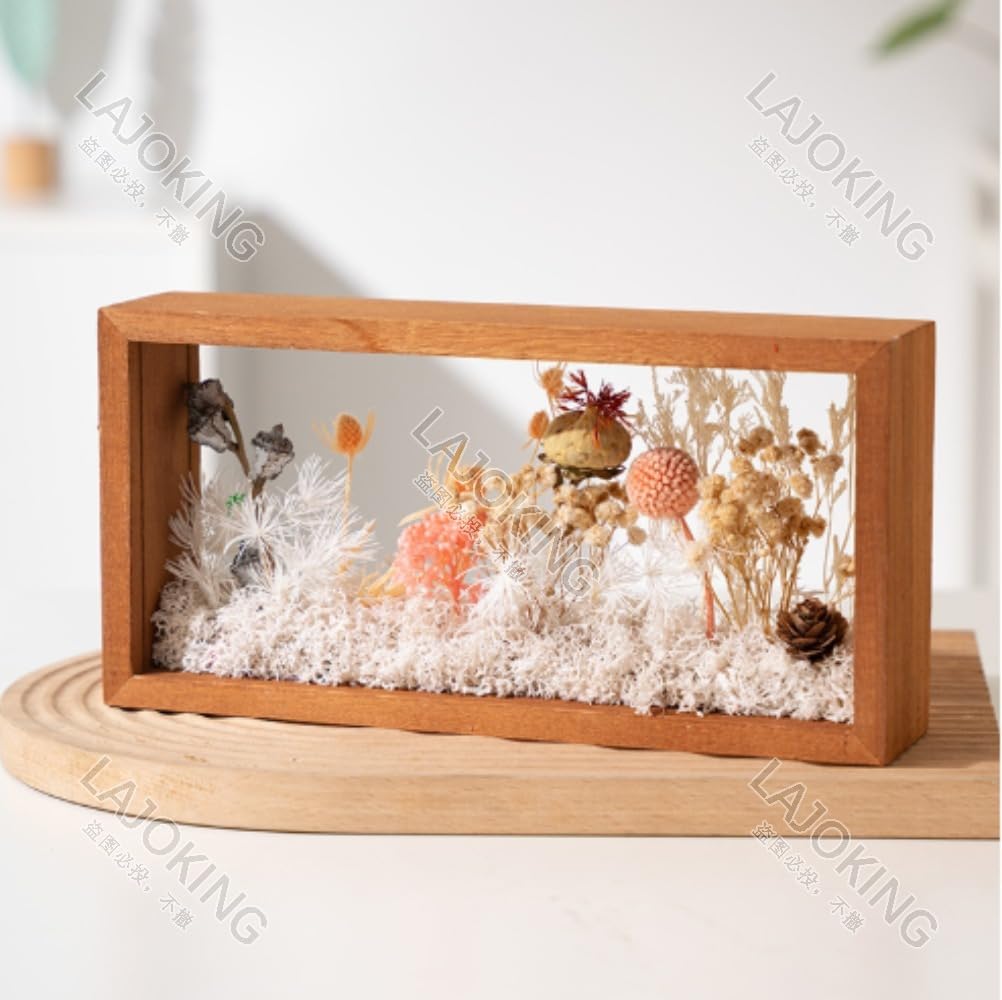 Amazon | LAJOKING のドライフラワー木製フォトフレームDIYキット